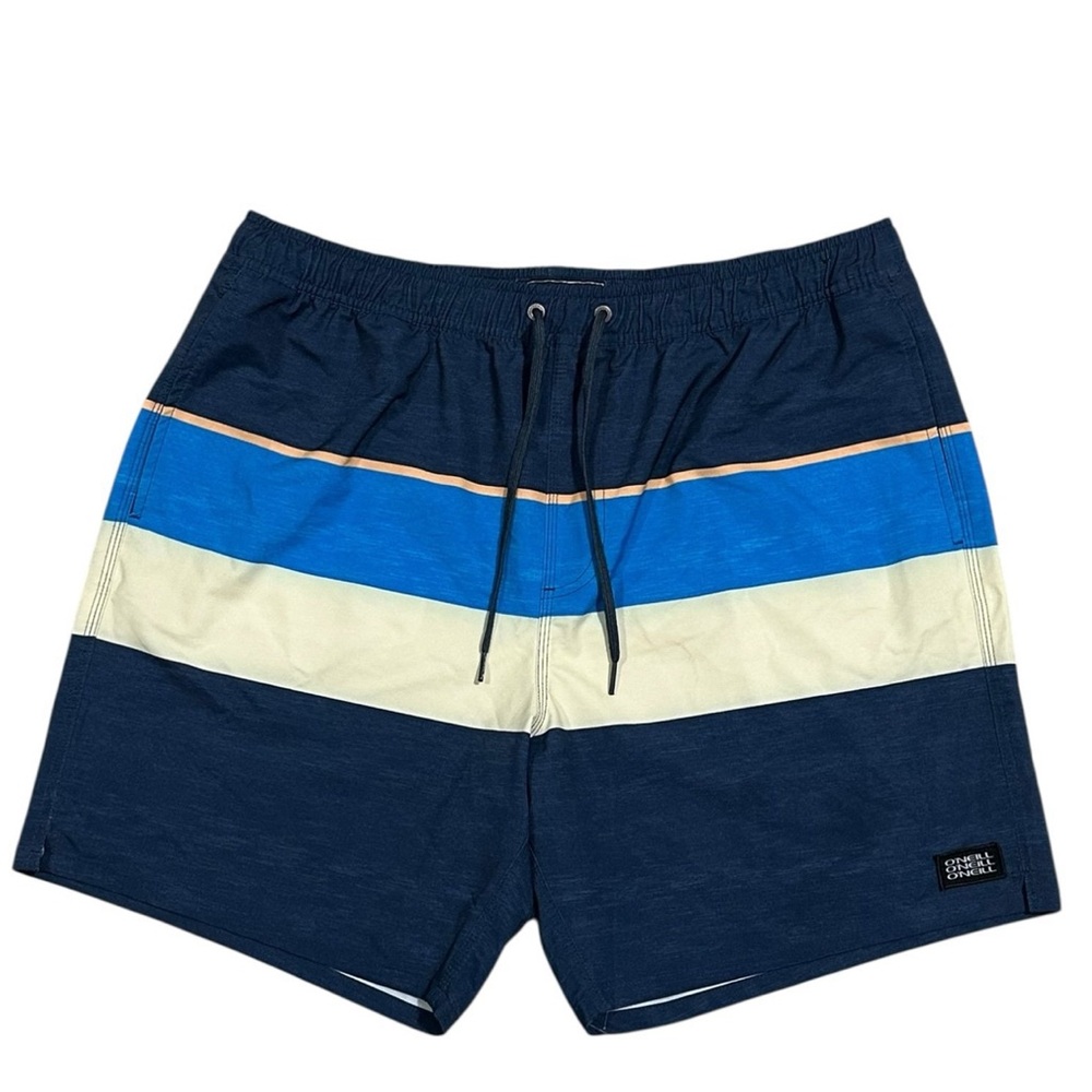 O’Neill Men’s Hybrid Swim Trunks Blue Yellow Colorblock Logo XXL